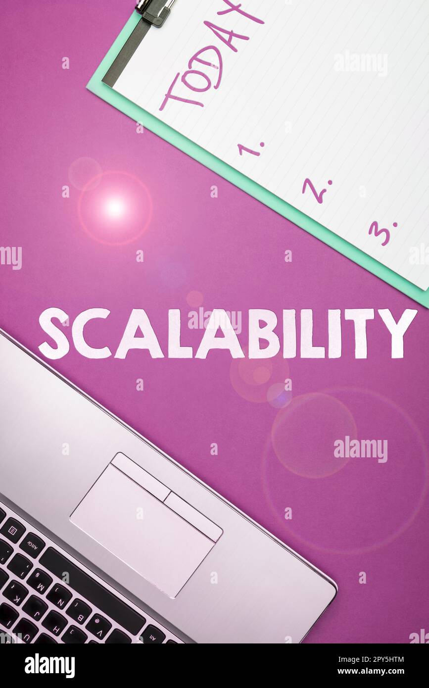 Conceptual display Scalability. Word for capable of being easily expanded or upgraded on demand Stock Photo