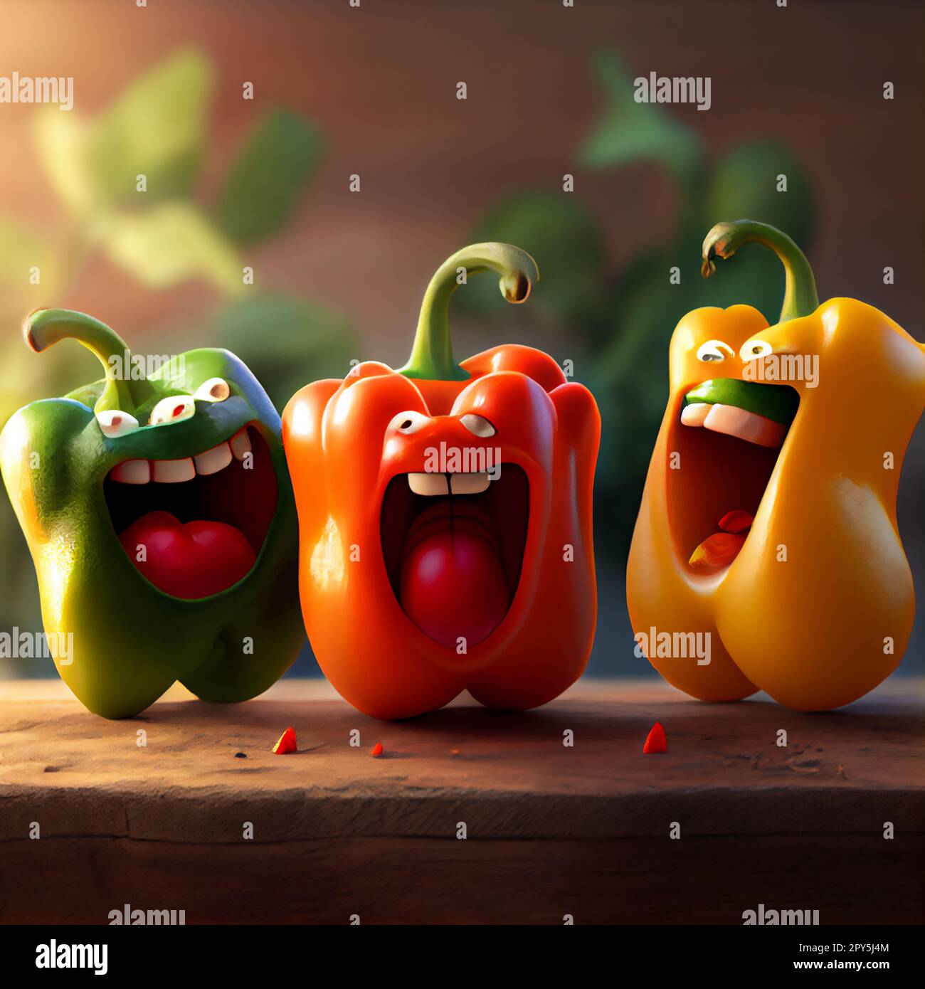 Bell pepper character Stock Photo Alamy