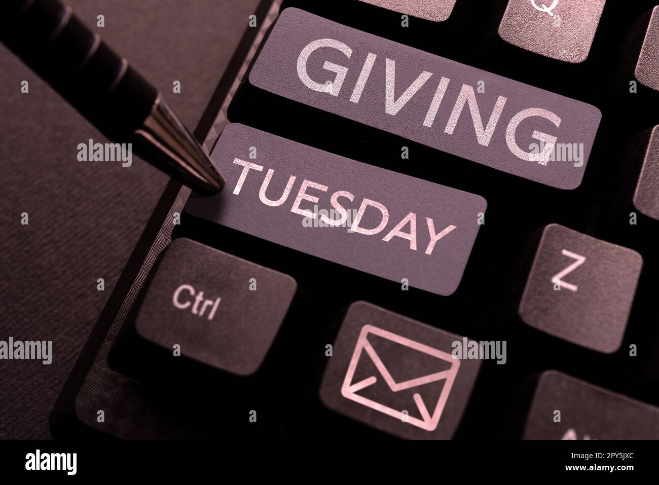 Writing displaying text Giving Tuesday. Business concept international day of charitable giving Hashtag activism Stock Photo