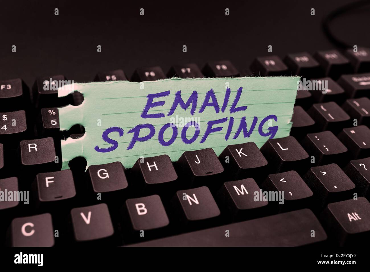 Text showing inspiration Email Spoofing. Business idea secure the access and content of an email account or service Stock Photo