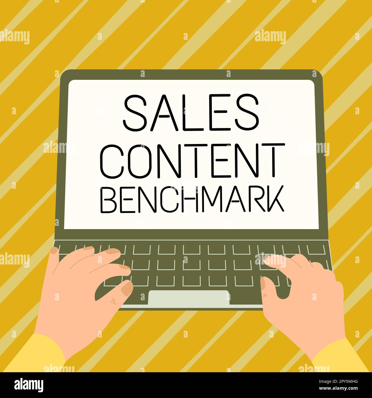 Text showing inspiration Sales Content Benchmark. Word for manage their team by analyzing metrics and KPIs of selling Stock Photo