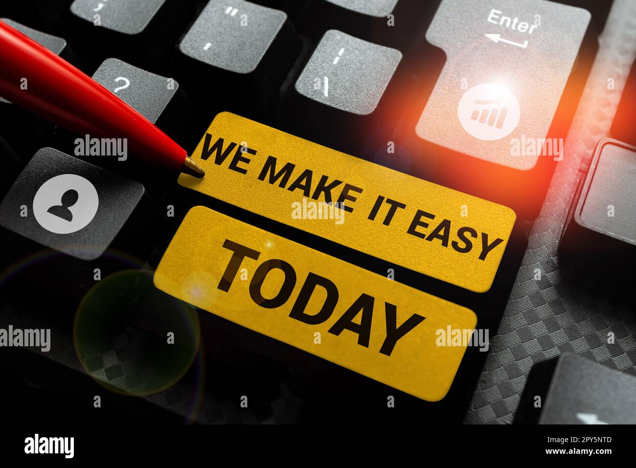 Hand writing sign We Make It Easy Today. Conceptual photo Offering ...