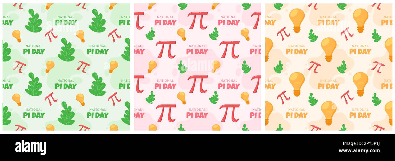 Set of Pi Day Seamless Pattern Design with Mathematical Constants or ...