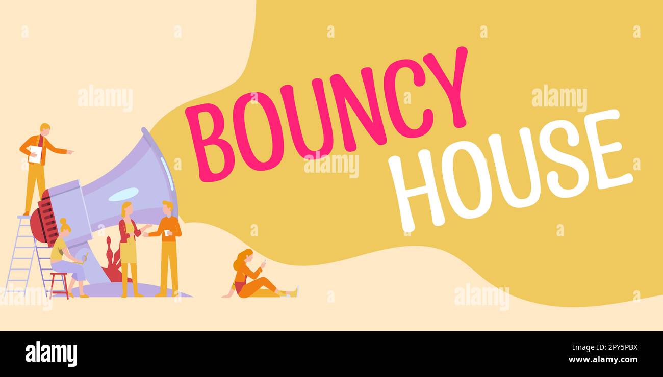 Conceptual display Bouncy House. Concept meaning Automated program that