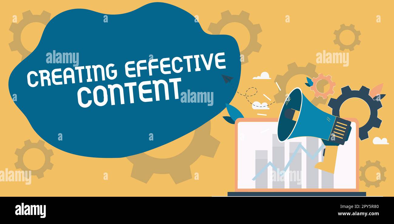 Hand writing sign Creating Effective Content. Internet Concept Valuable ...