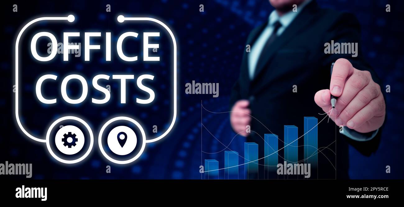 Amount Office Text caption presenting Office Costs. Internet Concept amount of money ...