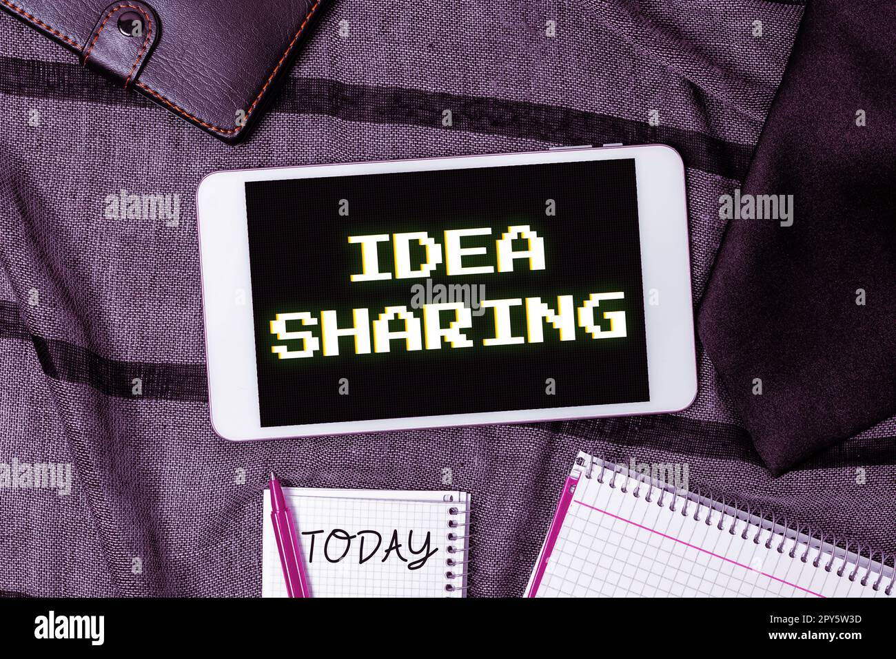 Conceptual caption Idea Sharing. Business showcase Startup launch innovation product, creative thinking Stock Photo