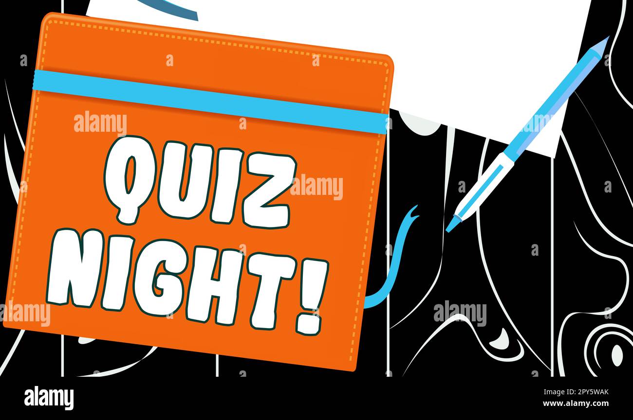 Sign displaying Quiz Night. Business idea evening test knowledge competition between individuals Stock Photo