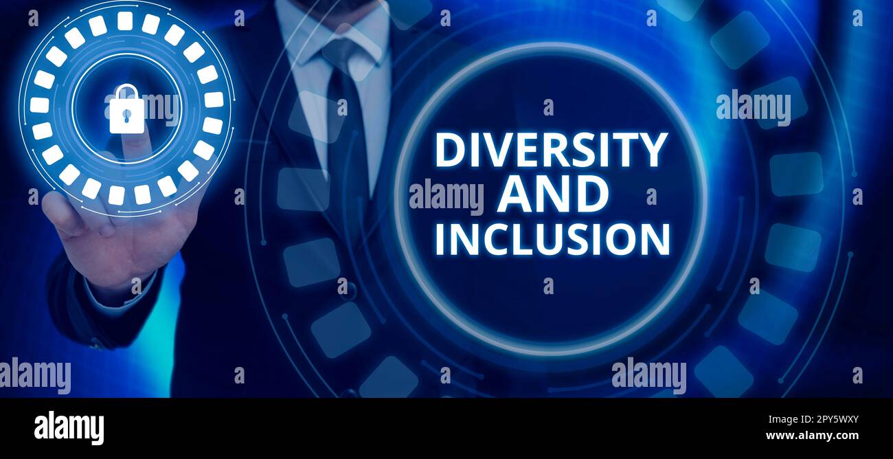 Text Caption Presenting Diversity And Inclusion. Word Written On Range 