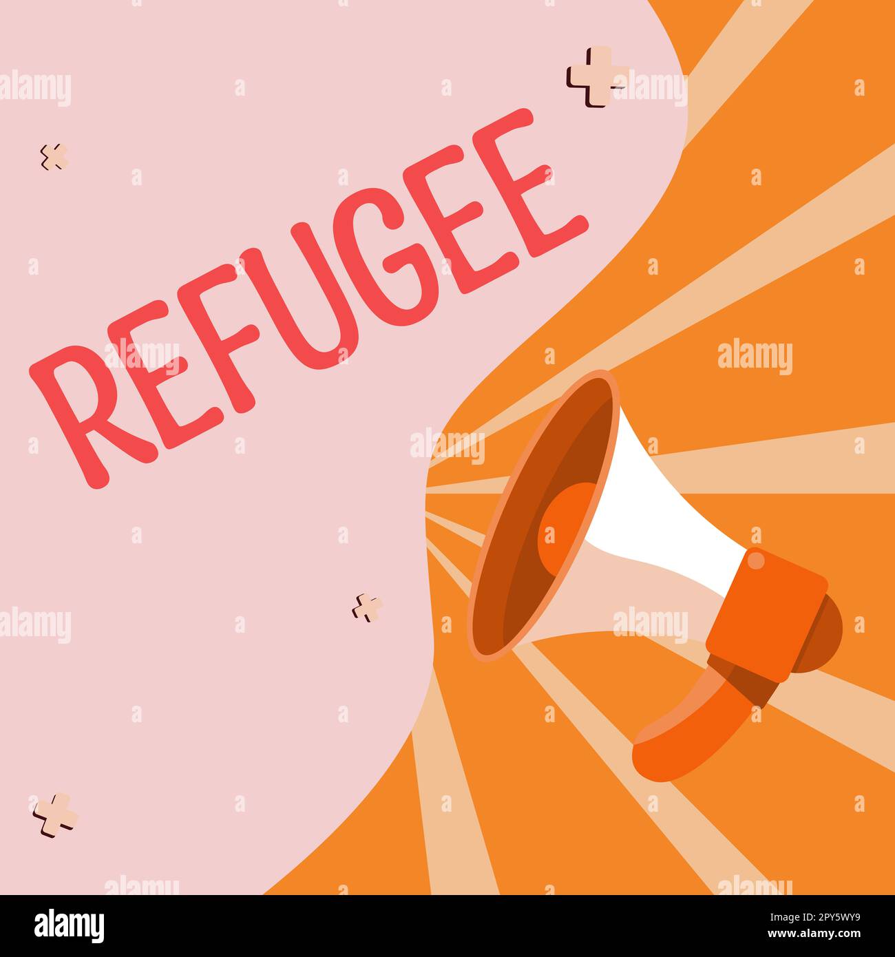 Conceptual display Refugee. Business overview refer to movements of large groups of displaced people Stock Photo