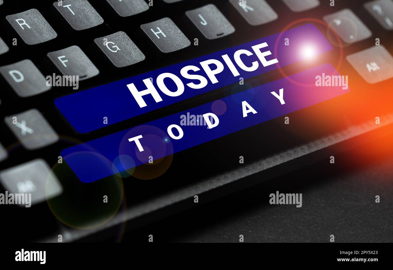 Conceptual caption Hospice. Word for focuses on the palliation of a terminally ill patient's pain Stock Photo