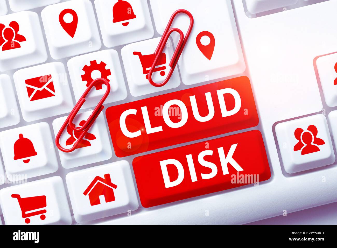 Hand writing sign Cloud Disk. Business showcase web base service that provides storage space on a remote server Stock Photo