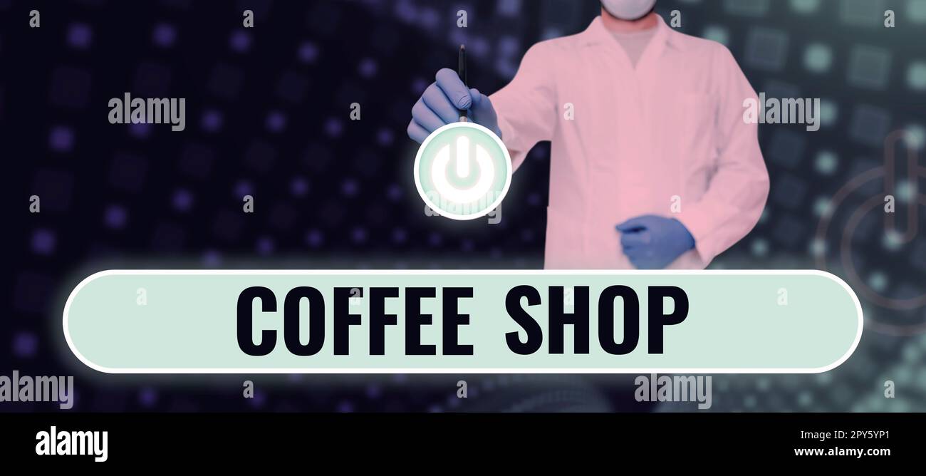 Writing displaying text Coffee Shop. Conceptual photo small informal restaurant serving coffee and light refreshments Stock Photo