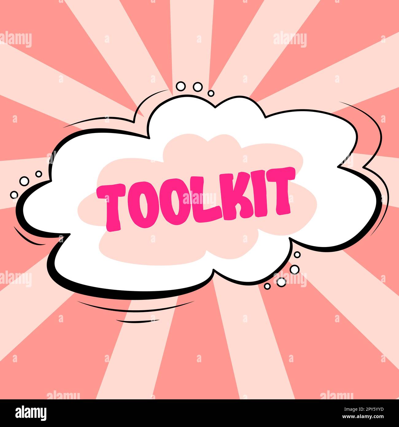 Hand writing sign Toolkit. Business showcase set of tools kept in a bag ...