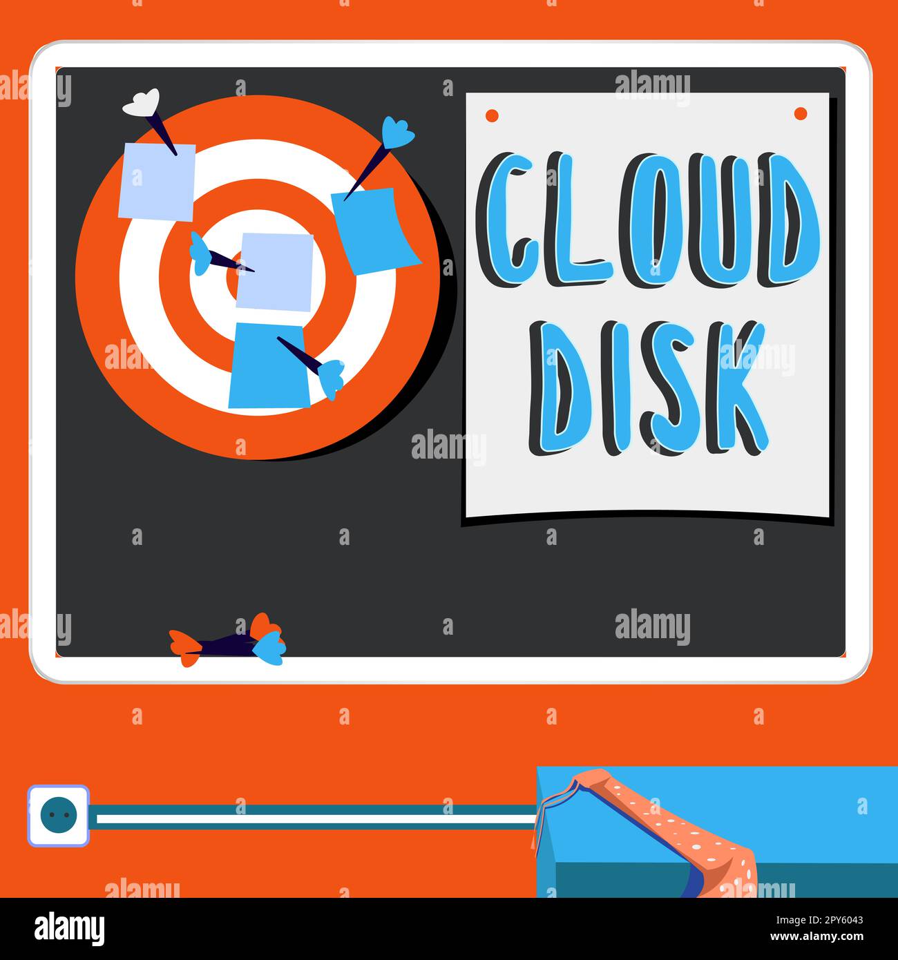Conceptual display Cloud Disk. Business overview web base service that provides storage space on a remote server Stock Photo