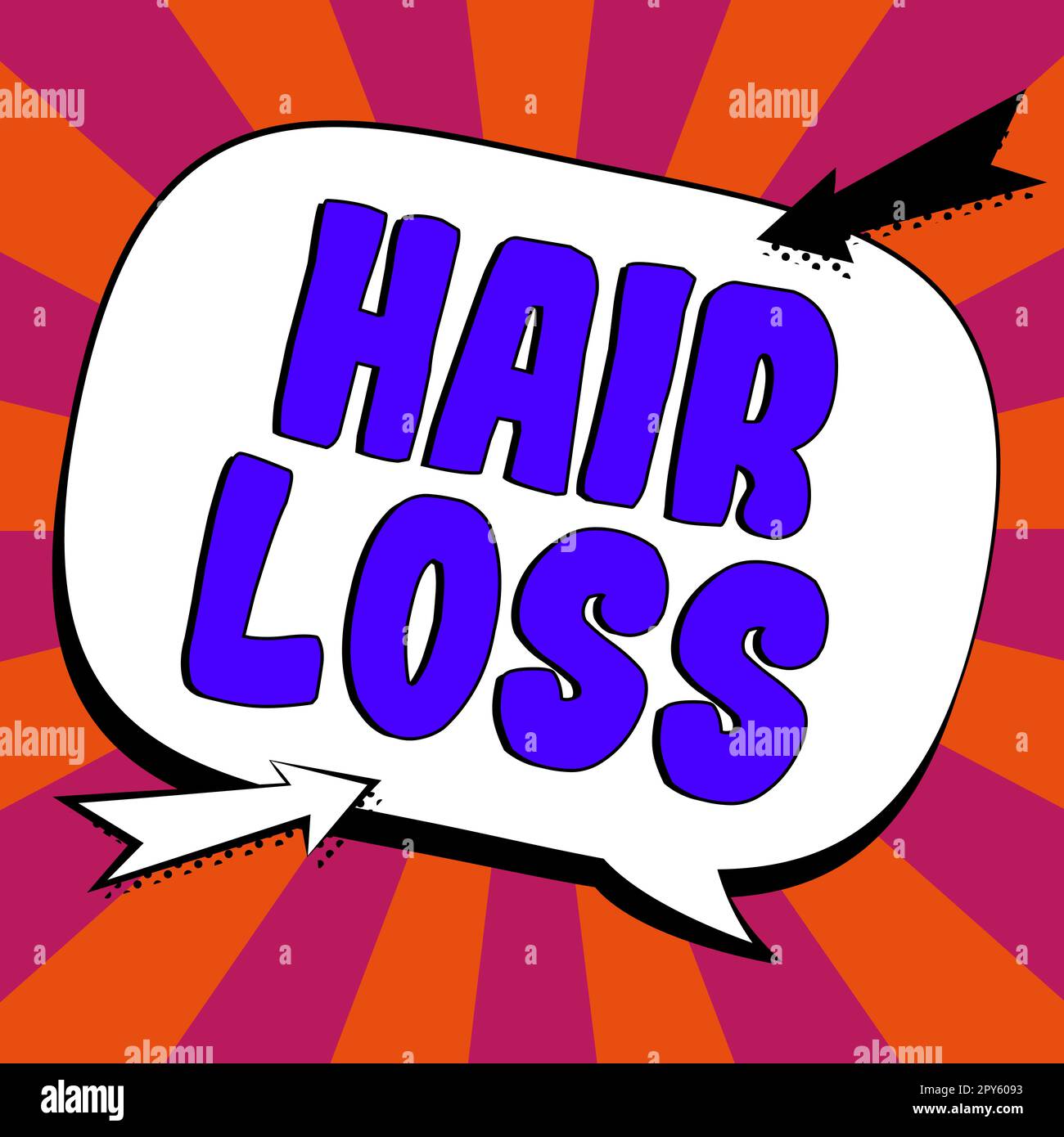Conceptual caption Hair Loss. Business concept Loss of human hair from the head or any part of the body Balding Stock Photo
