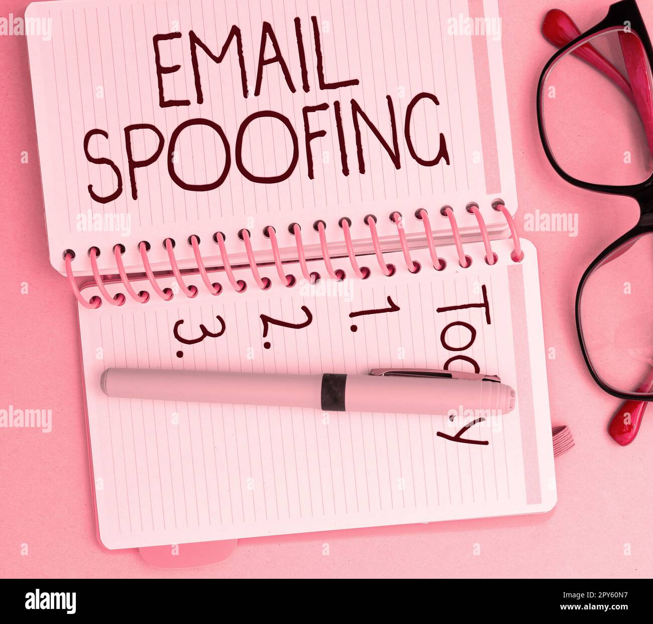 Writing displaying text Email Spoofing. Business idea secure the access and content of an email account or service Stock Photo