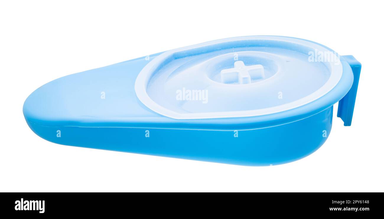side view of closed blue fracture bedpan isolated Stock Photo Alamy