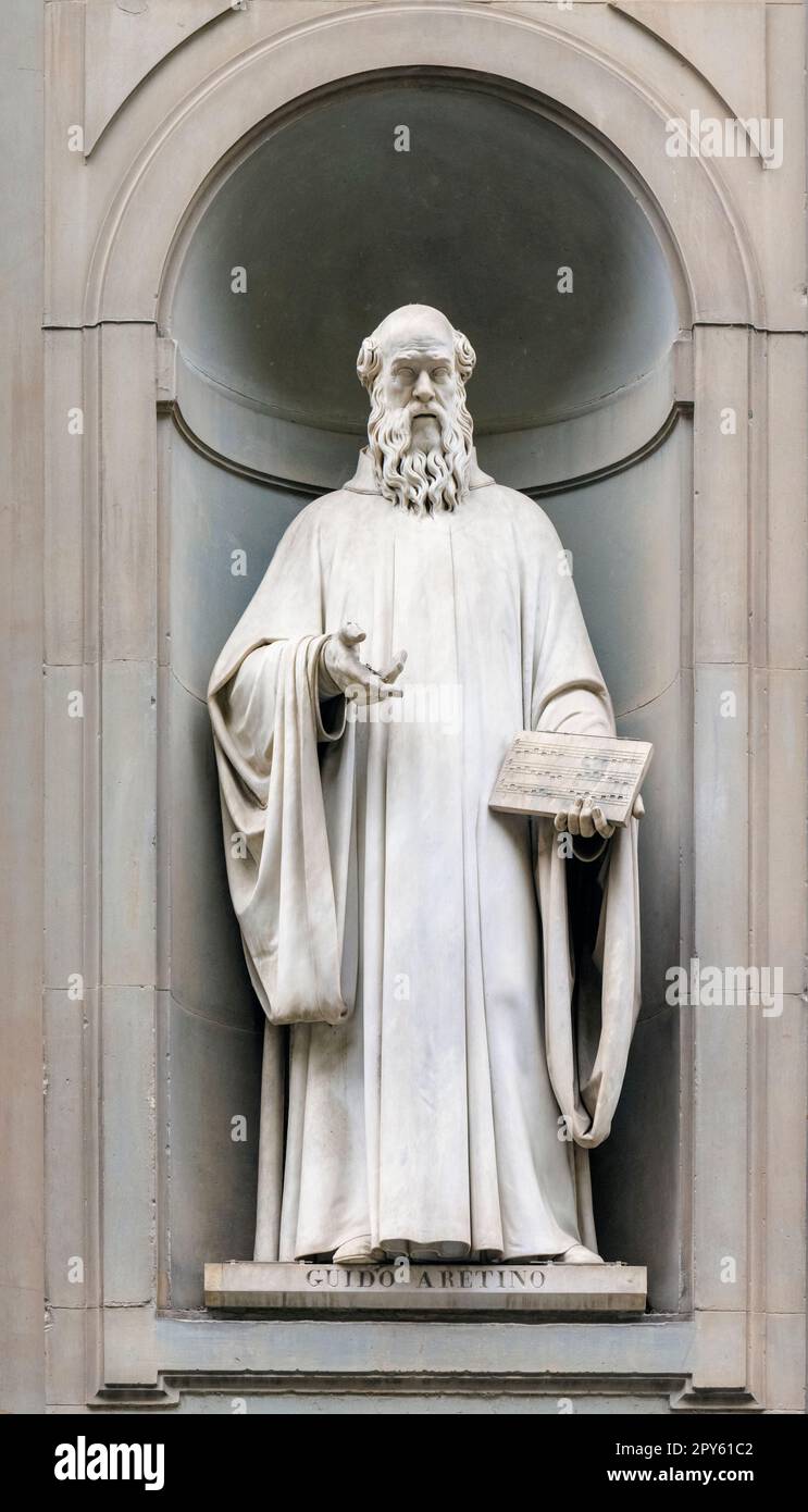 Florence, Tuscany, Italy. Statue in Piazzale degli Uffizi of Guido of
