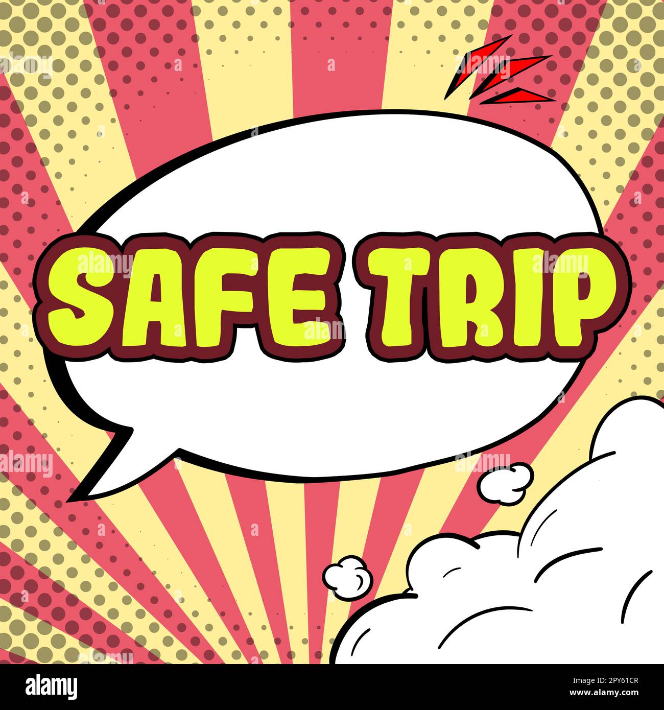 Text caption presenting Safe Trip. Word for wishing someone to reach ...