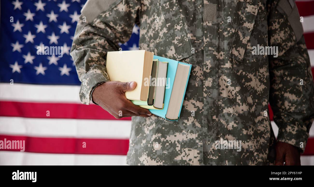 Young Student Soldier In Uniform Stock Photo