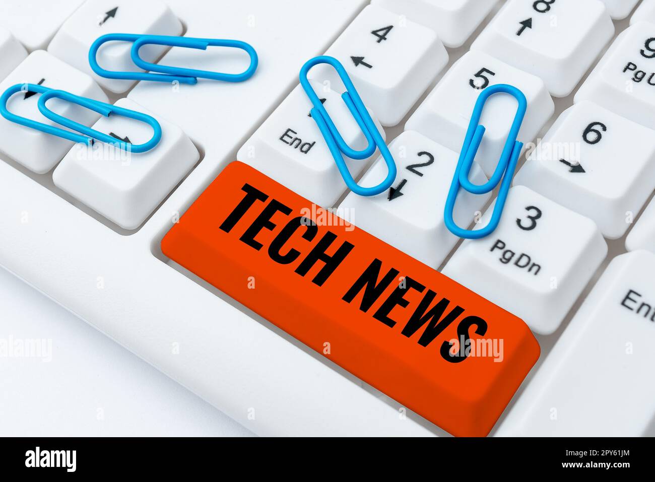Text sign showing Tech News. Word Written on newly received or noteworthy information about technology Stock Photo