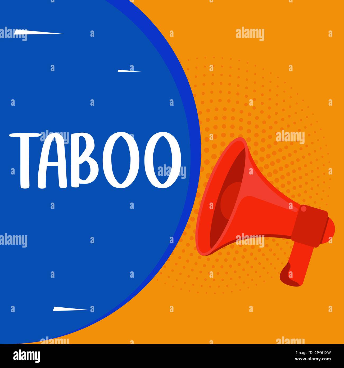 Text showing inspiration Taboo. Word for a social or religious custom prohibiting or forbidding person, place, or thing Stock Photo