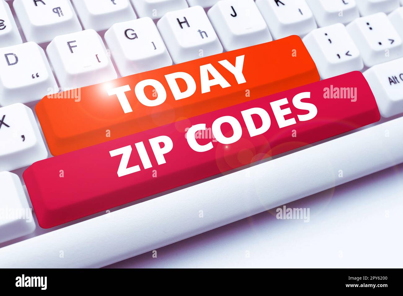 Handwriting text Zip Codes. Internet Concept numbers added to a postal address to assist the sorting of mail Stock Photo