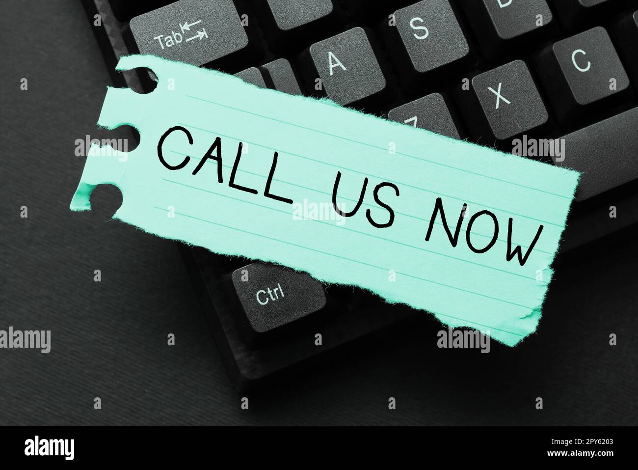 Conceptual caption Call Us Now. Word for Communicate by telephone to contact help desk support assistance Stock Photo