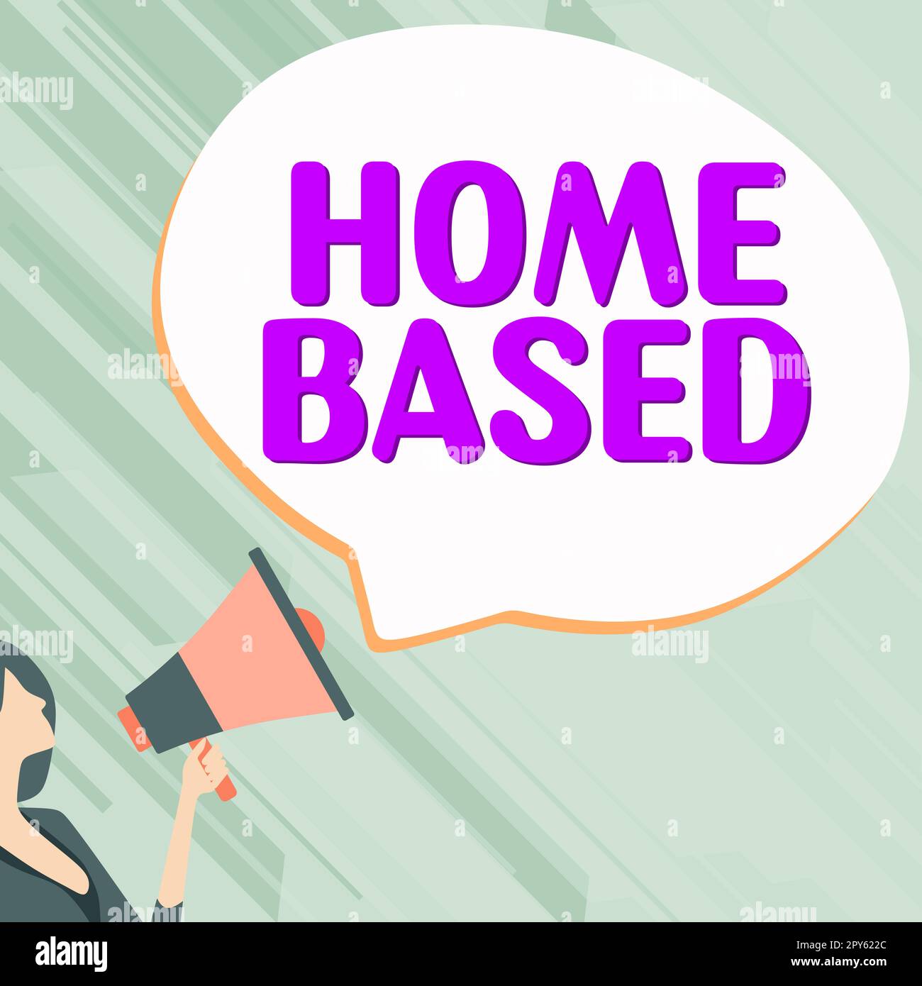 Text sign showing Home Based. Business concept banking transactions are performed directly by telephone Stock Photo
