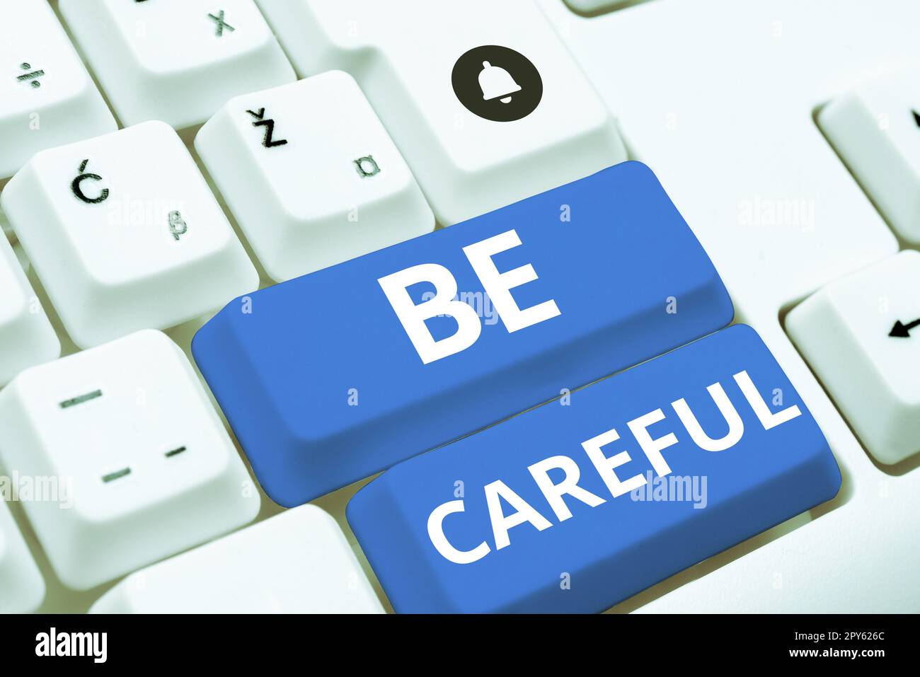 Text sign showing Be Careful. Conceptual photo making sure of avoiding potential danger mishap or harm Stock Photo