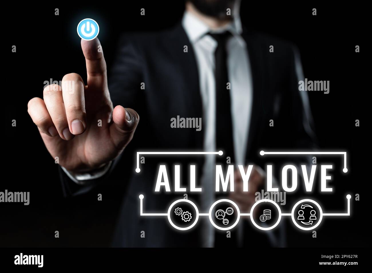 Handwriting text All My Love. Business concept The whole affection and good feeling for you Romance happiness Stock Photo