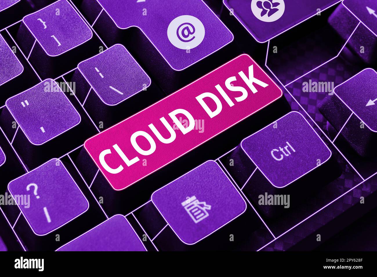 Text sign showing Cloud Disk. Business overview web base service that provides storage space on a remote server Stock Photo