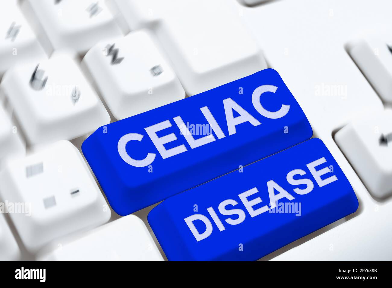 Conceptual display Celiac Disease. Business idea Small intestine is hypersensitive to gluten Digestion problem Stock Photo