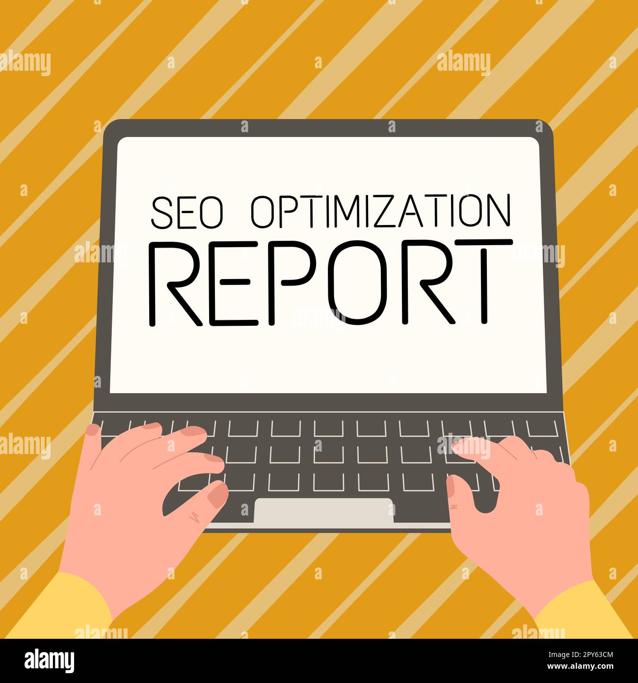 Sign displaying Seo Optimization Report. Conceptual photo process of affecting online visibility of website or page Stock Photo