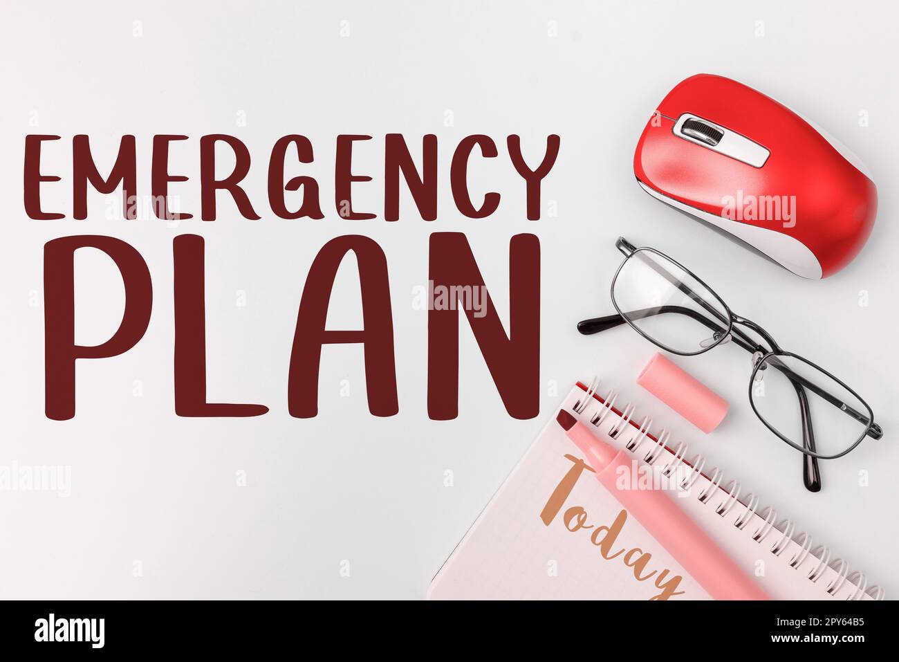 Hand writing sign Emergency Plan. Concept meaning Procedures for