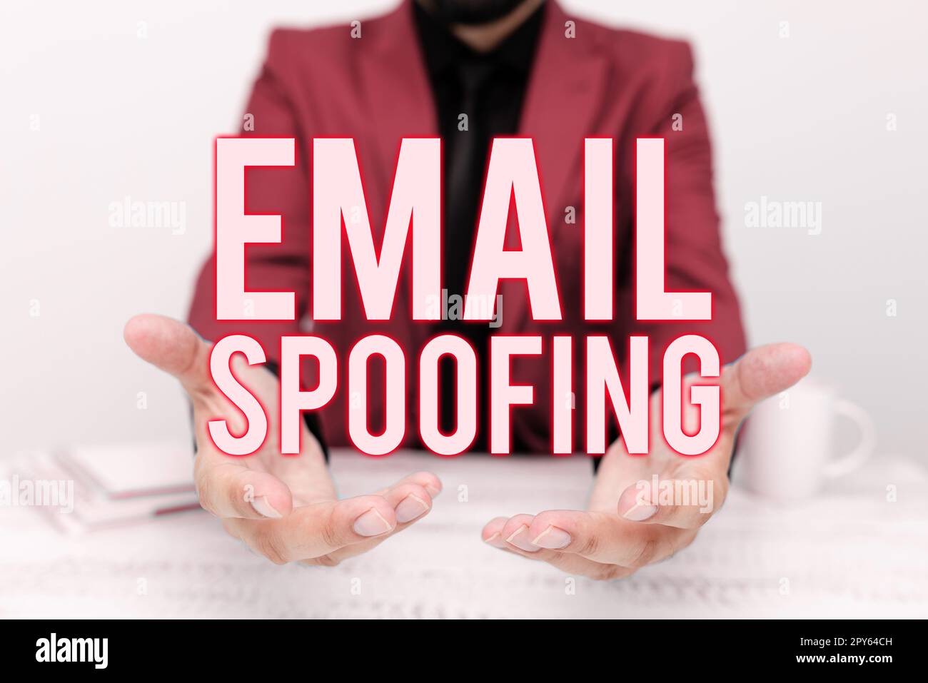 Text caption presenting Email Spoofing. Business showcase secure the access and content of an email account or service Stock Photo