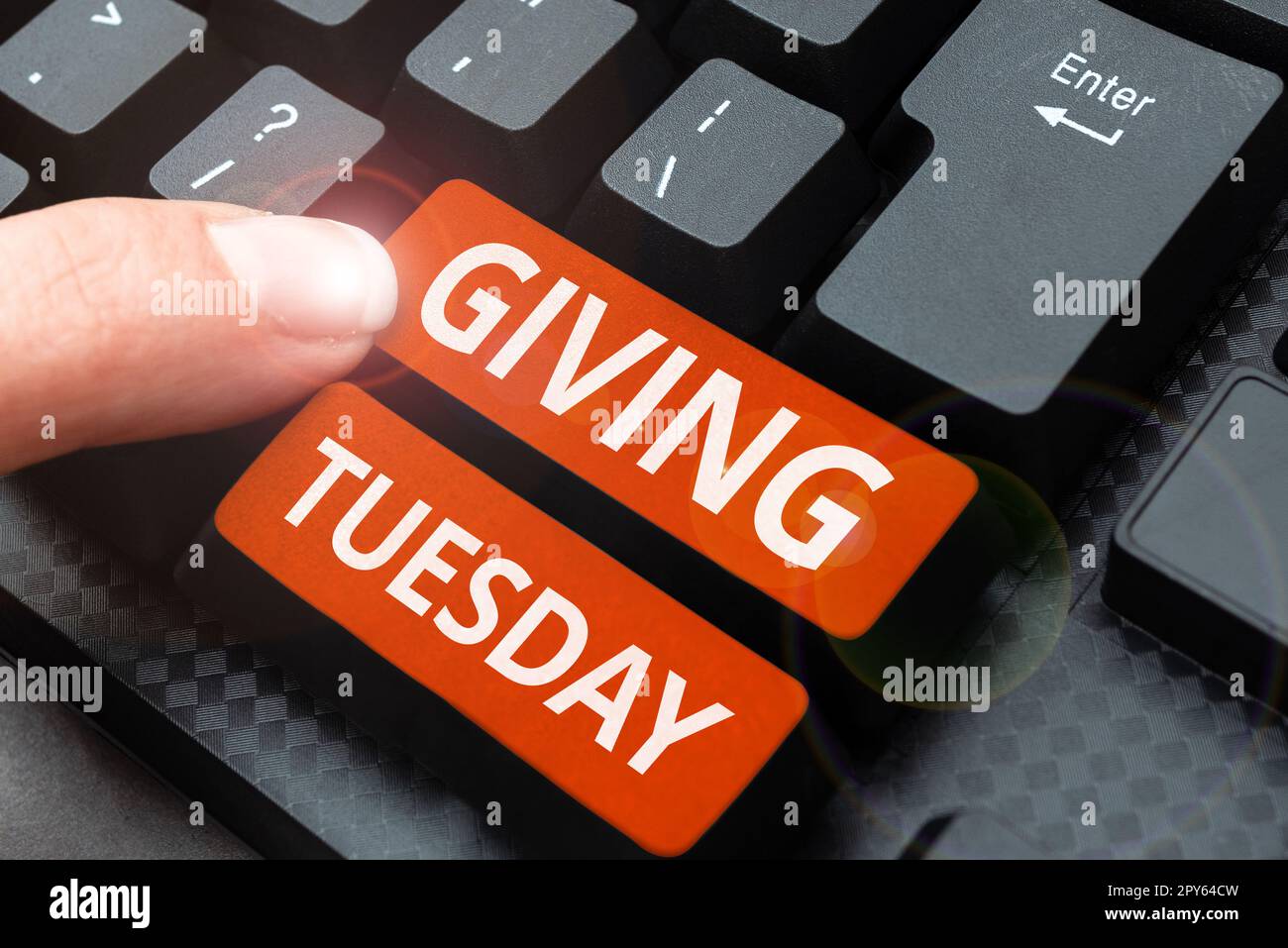 Text caption presenting Giving Tuesday. Business approach international day of charitable giving Hashtag activism Stock Photo