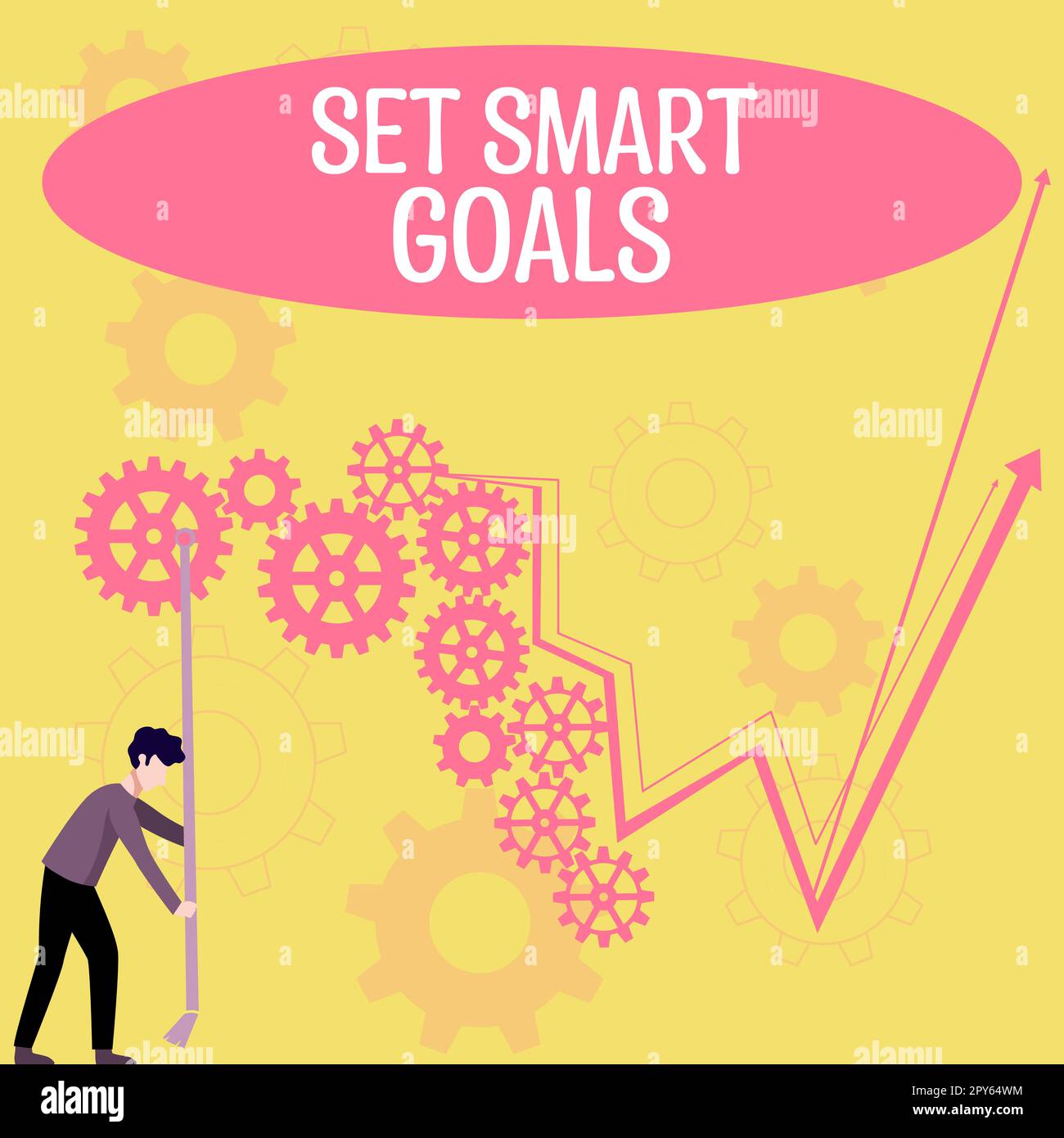 Setting smart goals concept for success in life and business vector  illustration Stock Vector