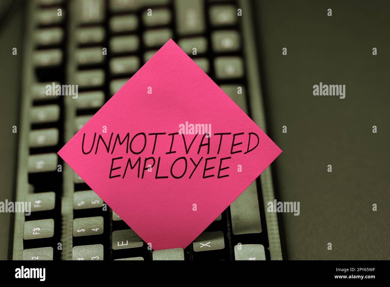 Inspiration showing sign Unmotivated Employee. Business concept very low self esteem and no interest to work hard Stock Photo