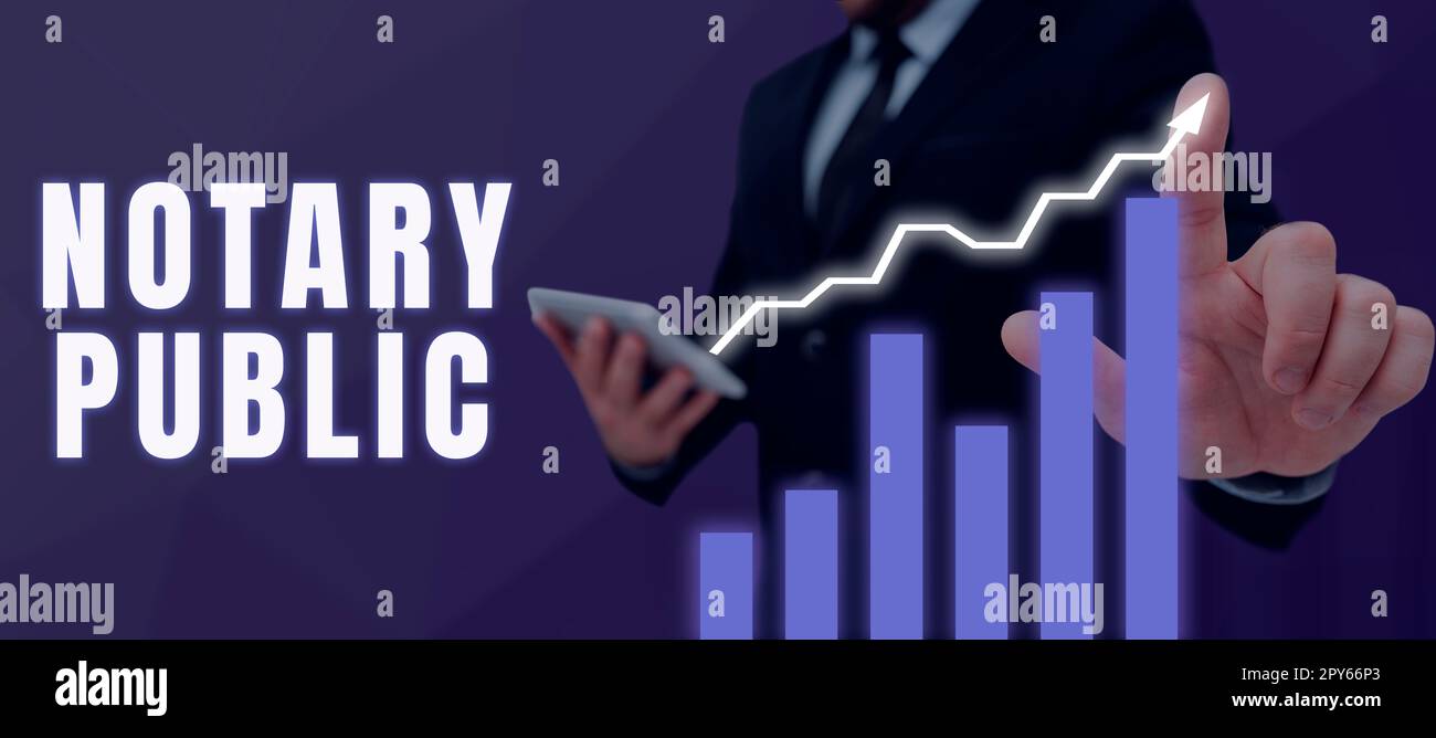 Conceptual display Notary Public. Concept meaning Legality