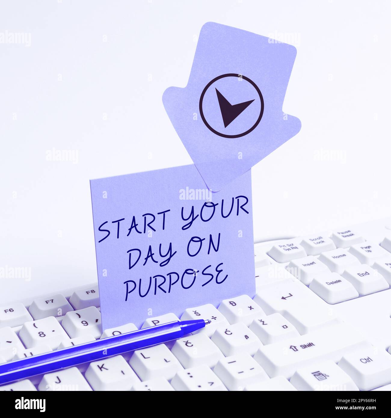 Writing displaying text Start Your Day On Purpose. Word for Have clean ideas of what you are going to do Stock Photo