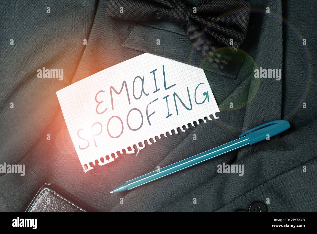Writing displaying text Email Spoofing. Business overview secure the access and content of an email account or service Stock Photo