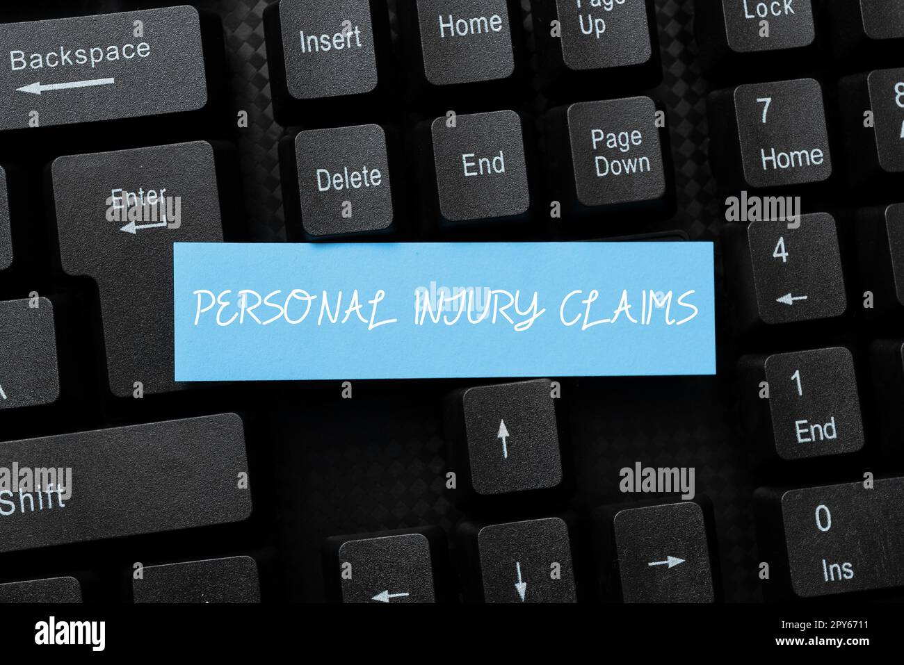 Handwriting text Personal Injury Claims. Word for being hurt or injured inside work environment Stock Photo