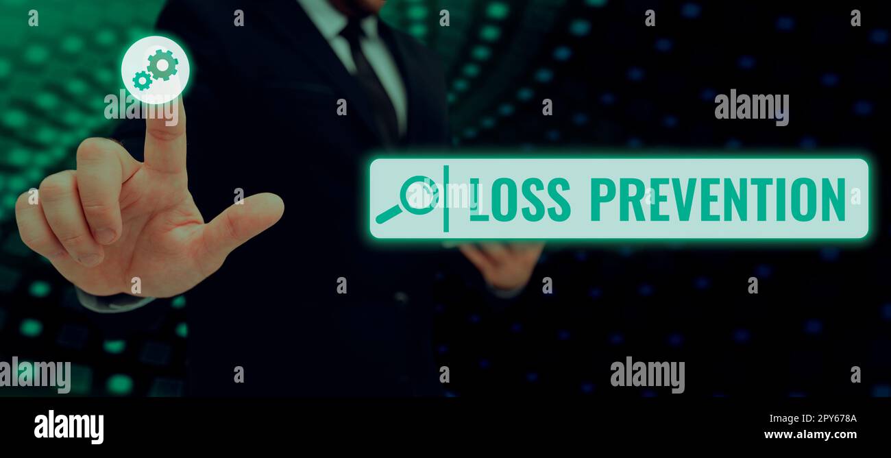 Text sign showing Loss Prevention. Internet Concept the fact that you no longer have something or have less of something Stock Photo