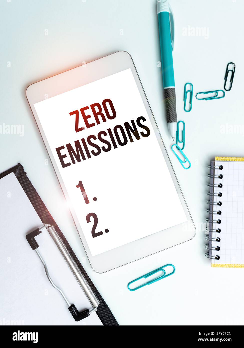 Writing displaying text Zero Emissions. Word Written on emits no waste products that pollute the environment Stock Photo