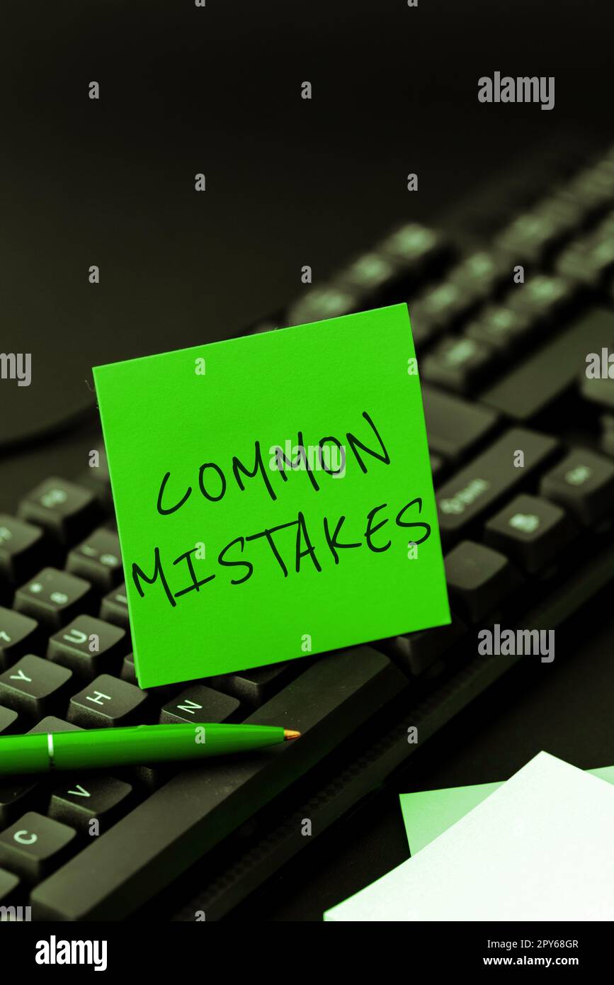 Text showing inspiration Common Mistakes. Business approach actions ...
