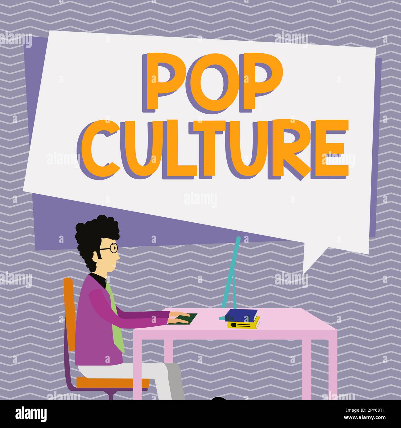 Text sign showing Pop Culture. Word for describes the lifestyle and tastes of the majority of mostly younger people Stock Photo
