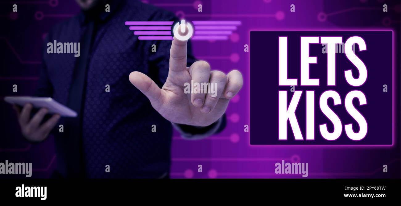 Conceptual caption Lets Kiss. Business idea Sign of love expressing