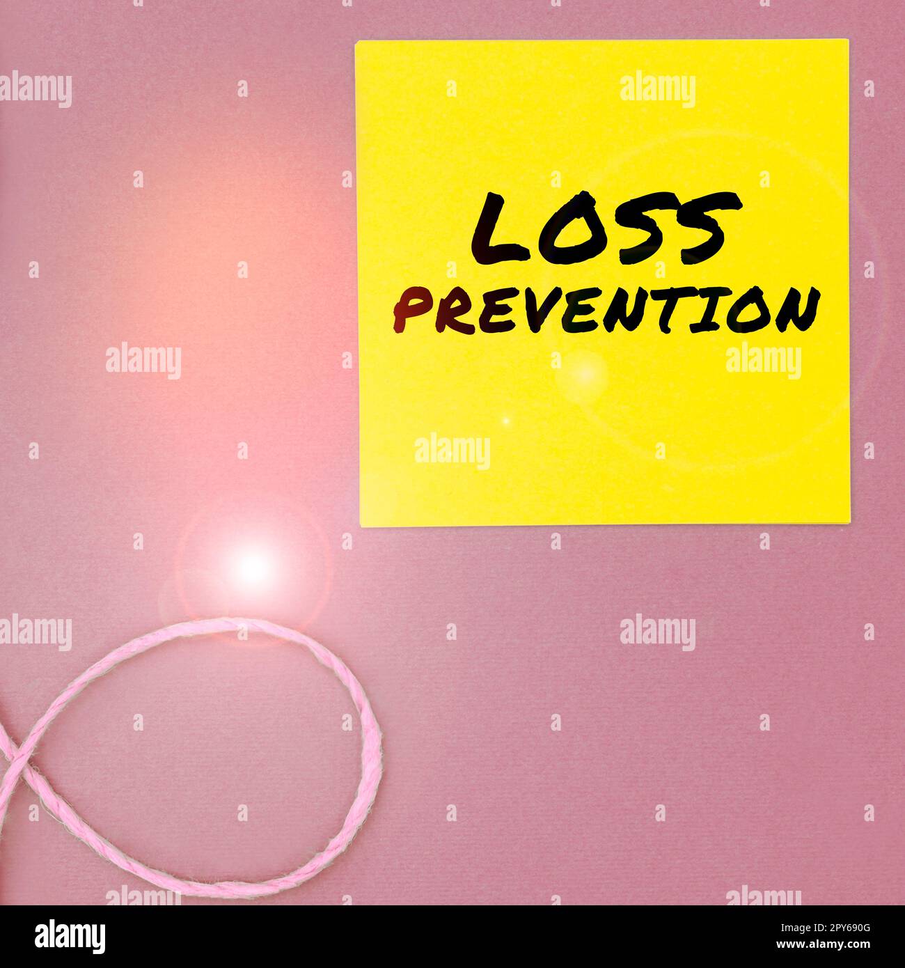 Text sign showing Loss Prevention. Concept meaning the fact that you no longer have something or have less of something Stock Photo